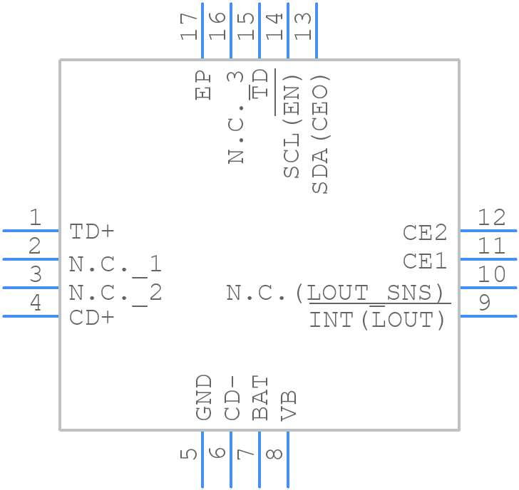 MAX14578AEETE+ - Analog Devices - PCB symbol