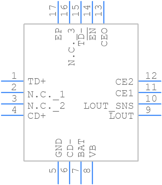 MAX14578AEETE+T - Analog Devices - PCB symbol