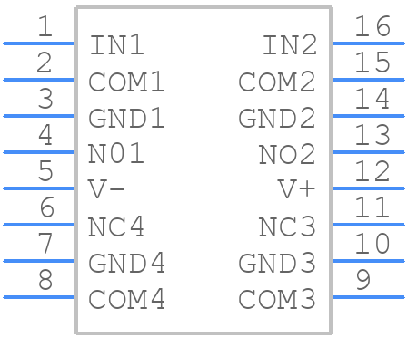 MAX4546ESE+ - Analog Devices - PCB symbol