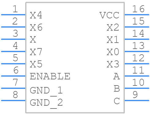 MAX4581LESE+ - Analog Devices - PCB symbol