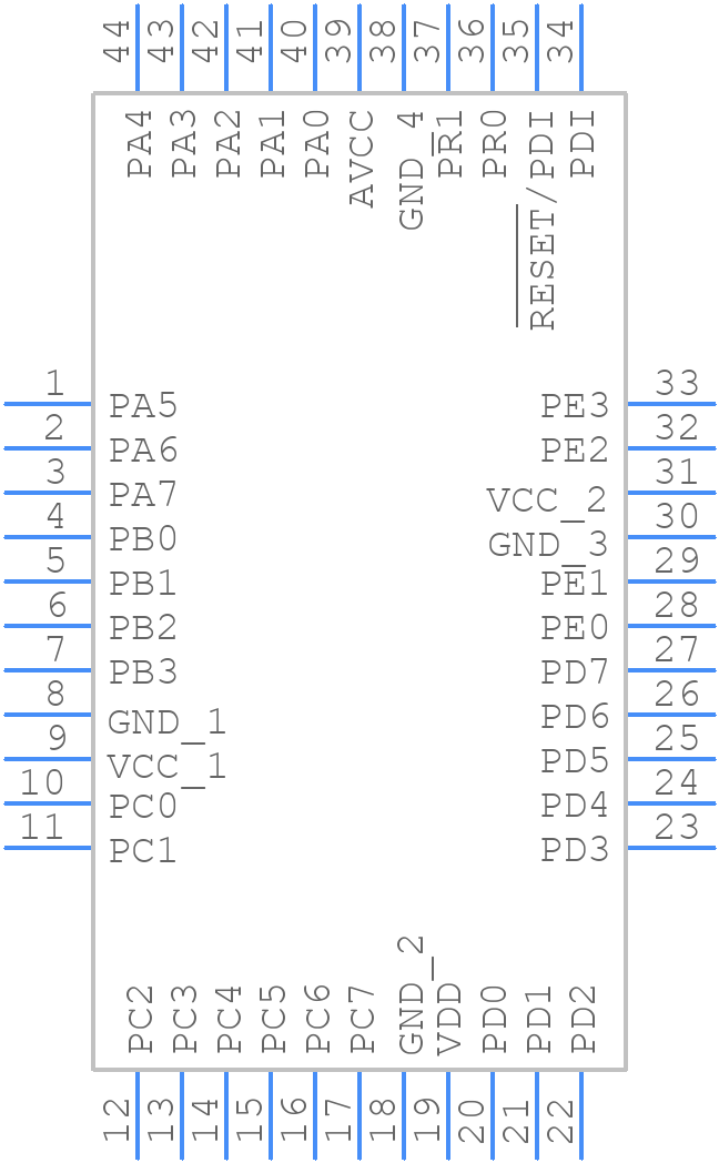 ATXMEGA16D4-AU - Microchip - PCB symbol