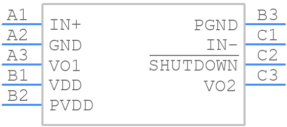 LM4675TLX/NOPB - Texas Instruments - PCB symbol