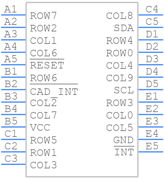 TCA8418EYFPR - Texas Instruments - PCB symbol