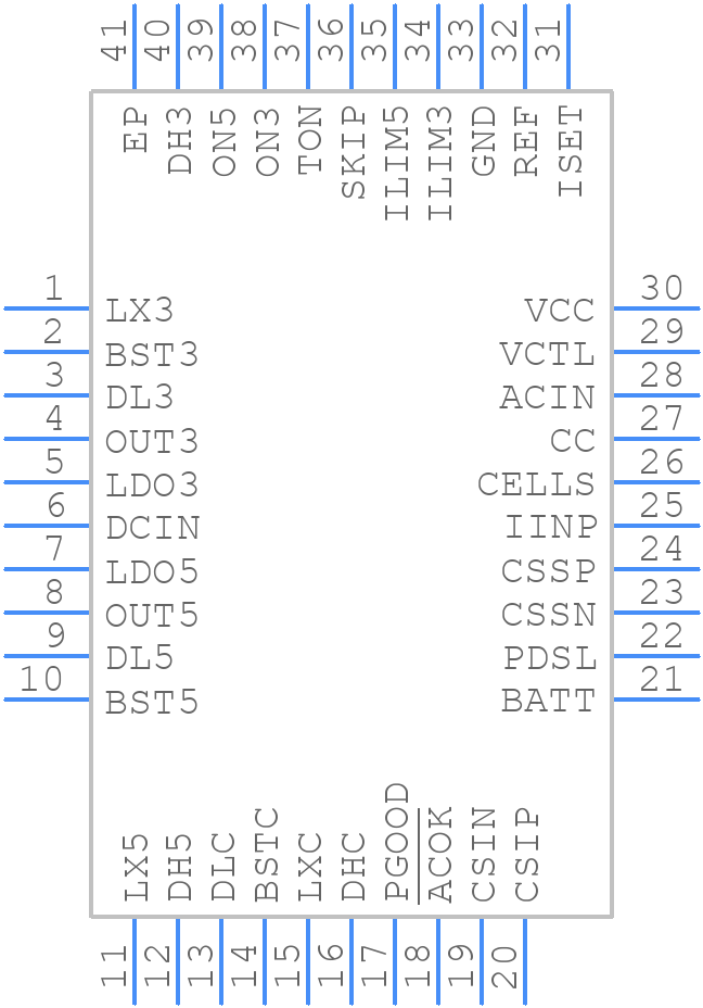 MAX17085BETL+ - Analog Devices - PCB symbol