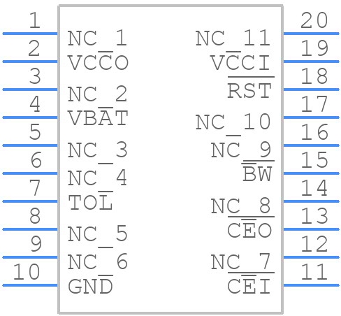 DS1314E+ - Analog Devices - PCB symbol