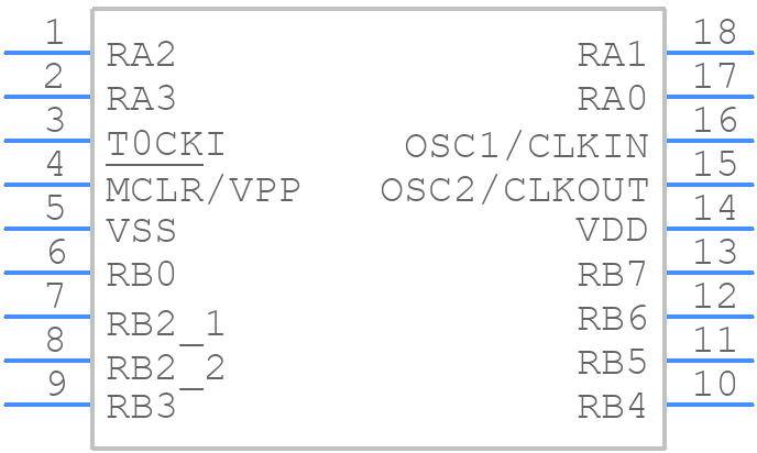 PIC16C54C-04I/P - Microchip - PCB symbol
