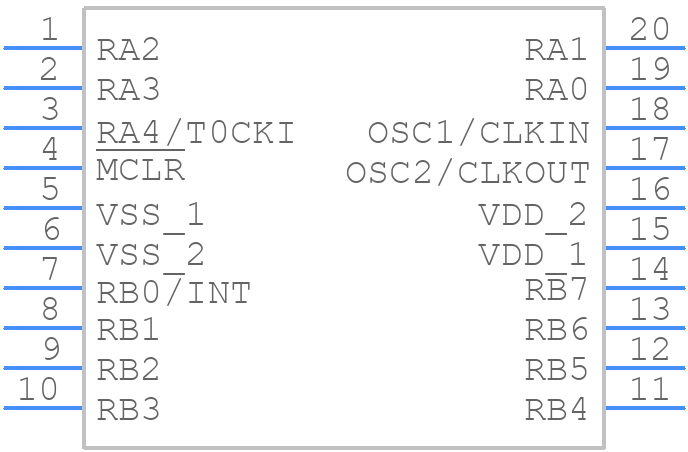 PIC16F84A-20I/SS - Microchip - PCB symbol