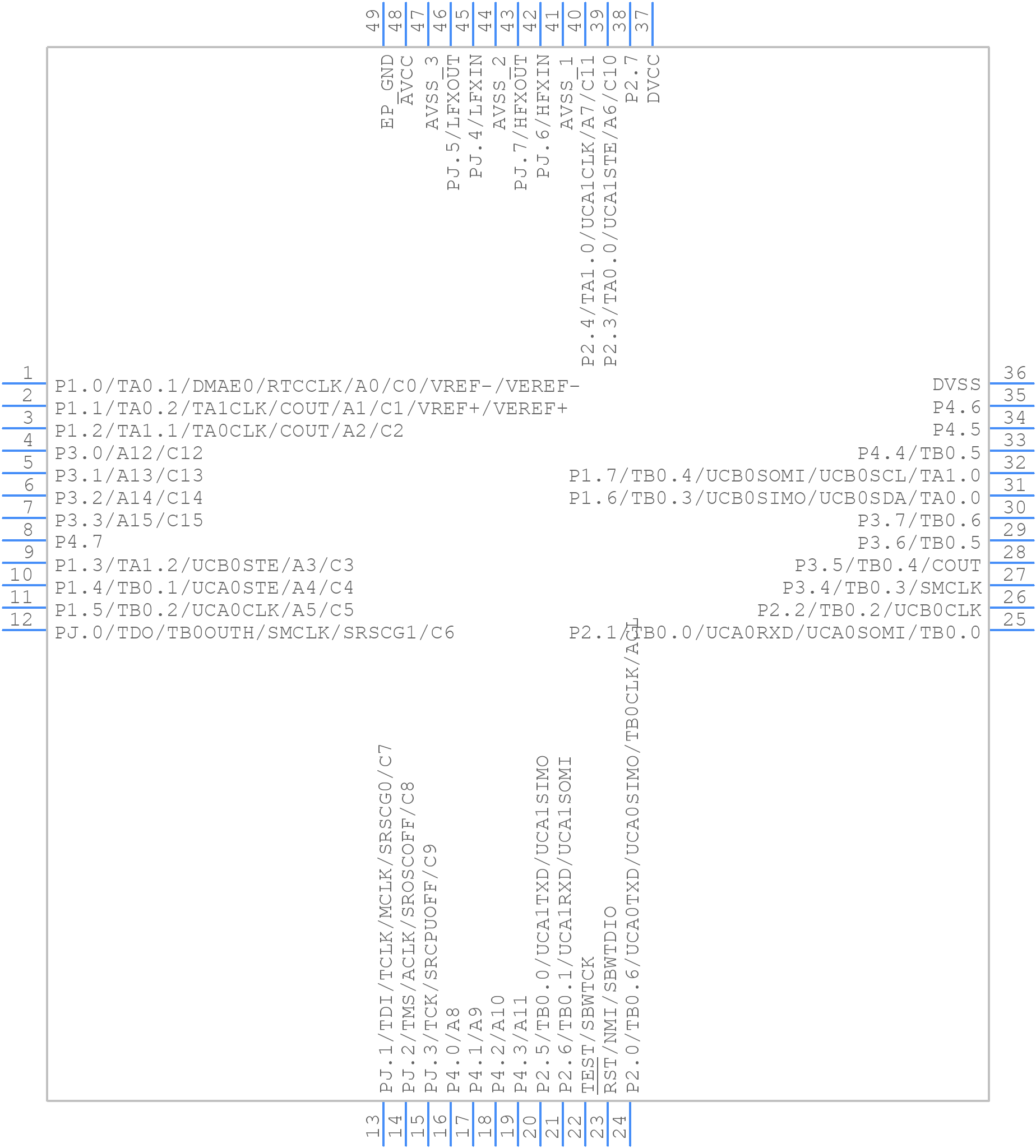 MSP430FR5969IRGZ - Texas Instruments - PCB symbol