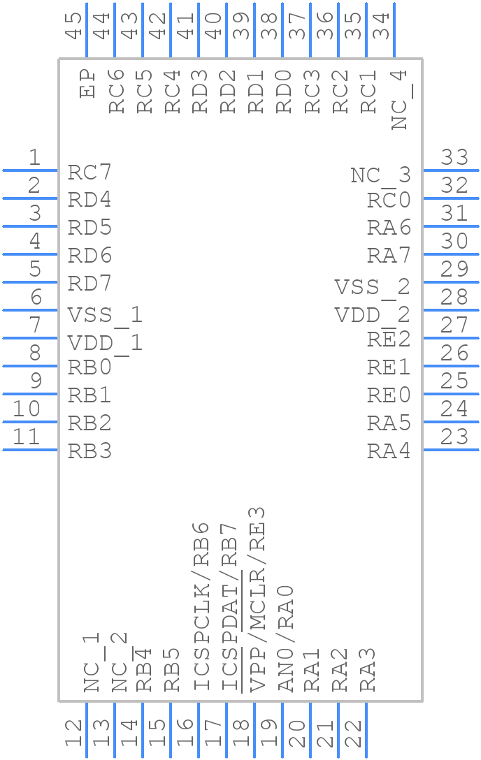 PIC16F18875-I/ML - Microchip - PCB symbol