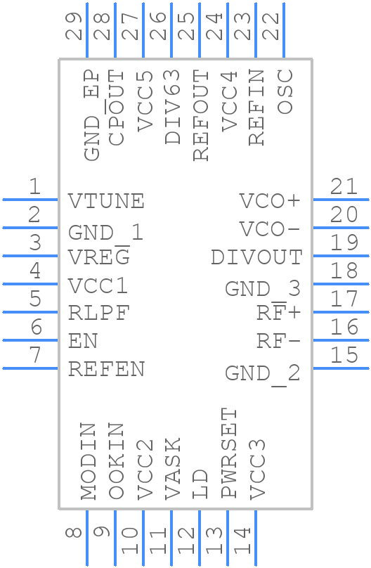 MAX2903ETI+ - Analog Devices - PCB symbol
