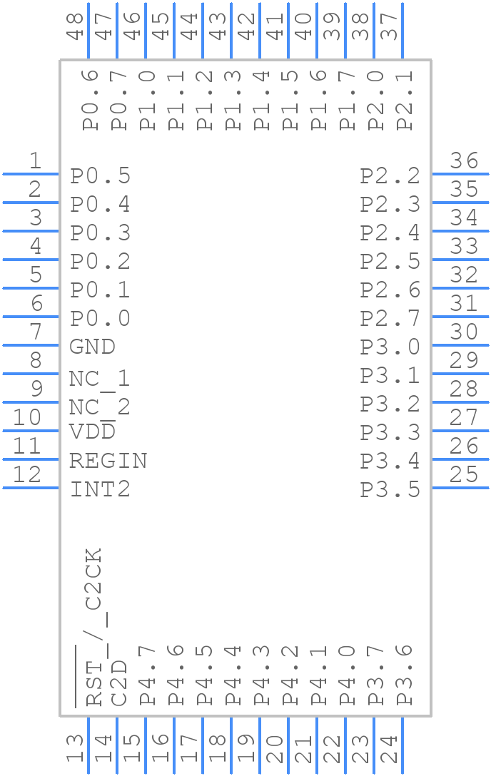 C8051F388-B-GQ - Silicon Labs - PCB symbol