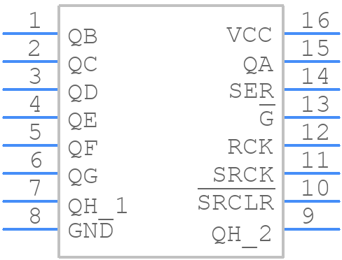 SN74LS595D - Texas Instruments - PCB symbol