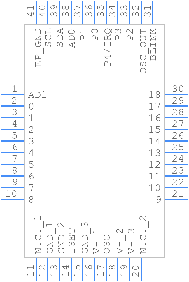 MAX6955ATL+ - Analog Devices - PCB symbol