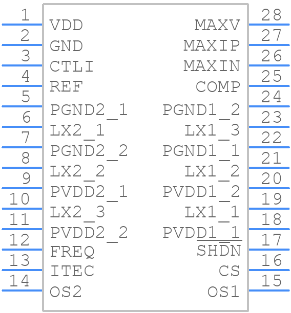 MAX1968EUI+T - Analog Devices - PCB symbol