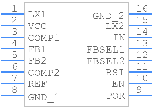 MAX1971EEE+T - Analog Devices - PCB symbol