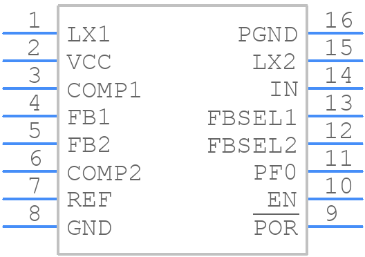 MAX1972EEE+T - Analog Devices - PCB symbol