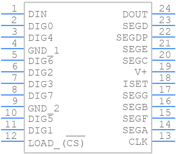 MAX7221CWG+T - Analog Devices - PCB symbol