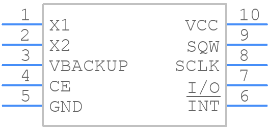 DS1392U-3+ - Analog Devices - PCB symbol