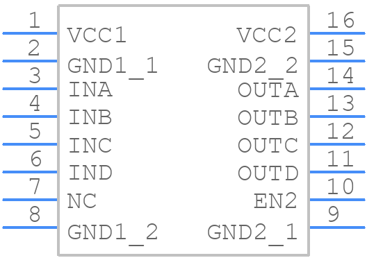 ISO7840DWR - Texas Instruments - PCB symbol