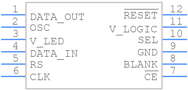 HCMS-2963 - Avago Technologies - PCB symbol