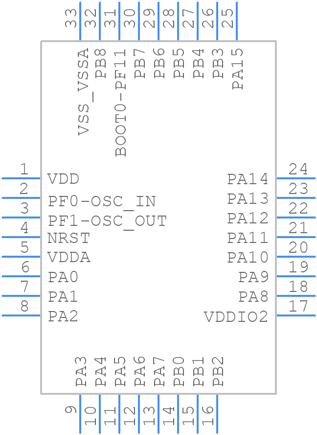 STM32F042K6U6 - STMicroelectronics - PCB symbol