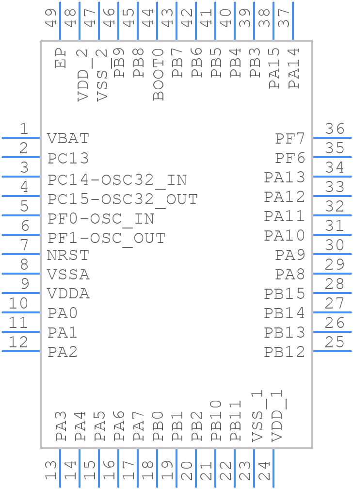 STM32F051C8U7 - STMicroelectronics - PCB symbol