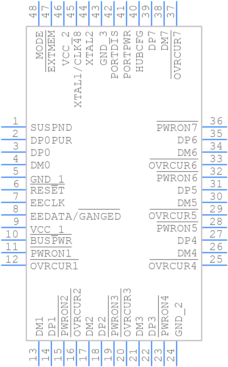TUSB2077APTR - Texas Instruments - PCB symbol