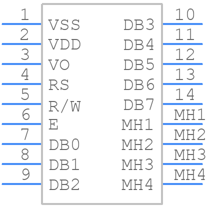 PC1602ARSL - POWERTIP - PCB symbol
