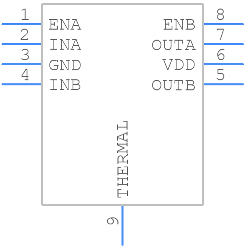 UCC27524DGN - Texas Instruments - PCB symbol