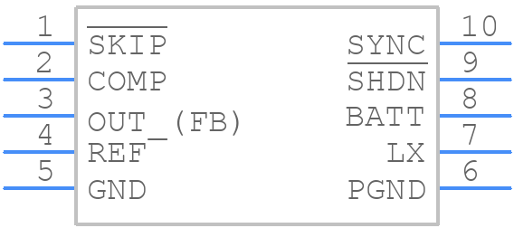 MAX1821EUB+ - Analog Devices - PCB symbol
