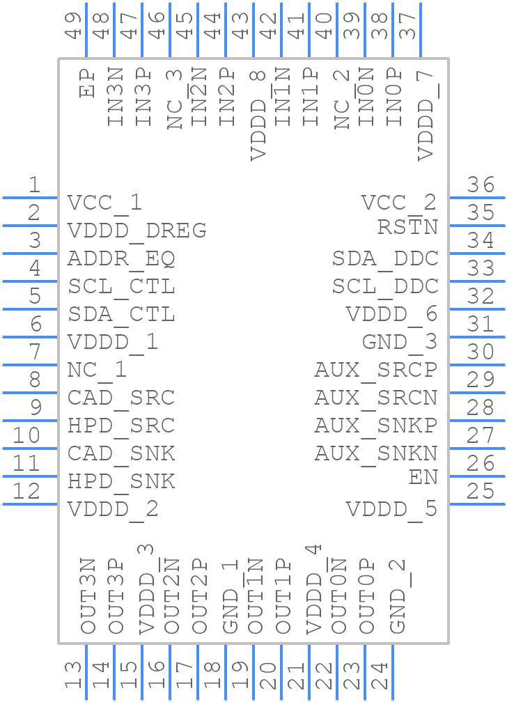 SN75DP130DSRGZR - Texas Instruments - PCB symbol