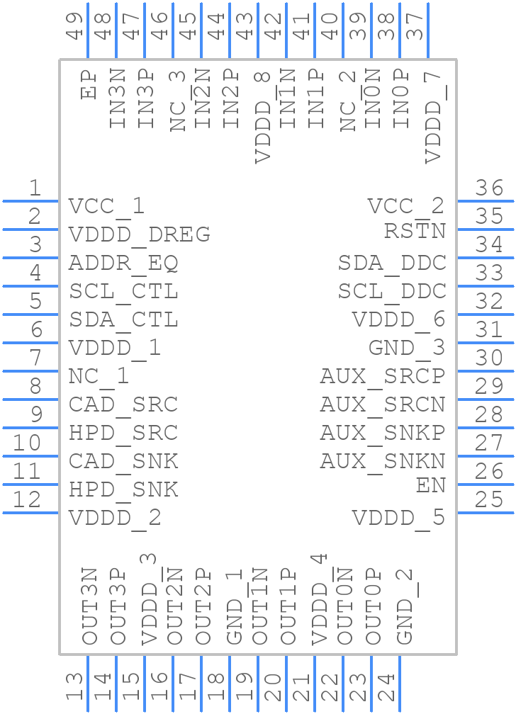SN75DP130DSRGZT - Texas Instruments - PCB symbol