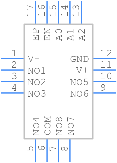 MAX4638ETE+ - Analog Devices - PCB symbol