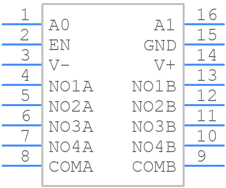 MAX4639EUE+T - Analog Devices - PCB symbol