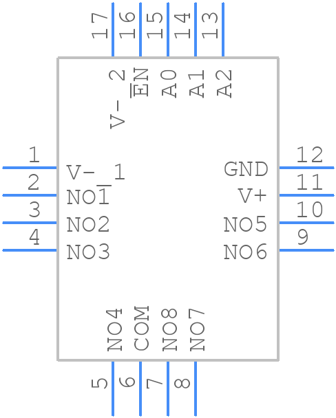 MAX4638ETE+T - Analog Devices - PCB symbol