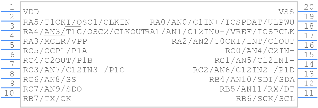 PIC16F690-E/P - Microchip - PCB symbol