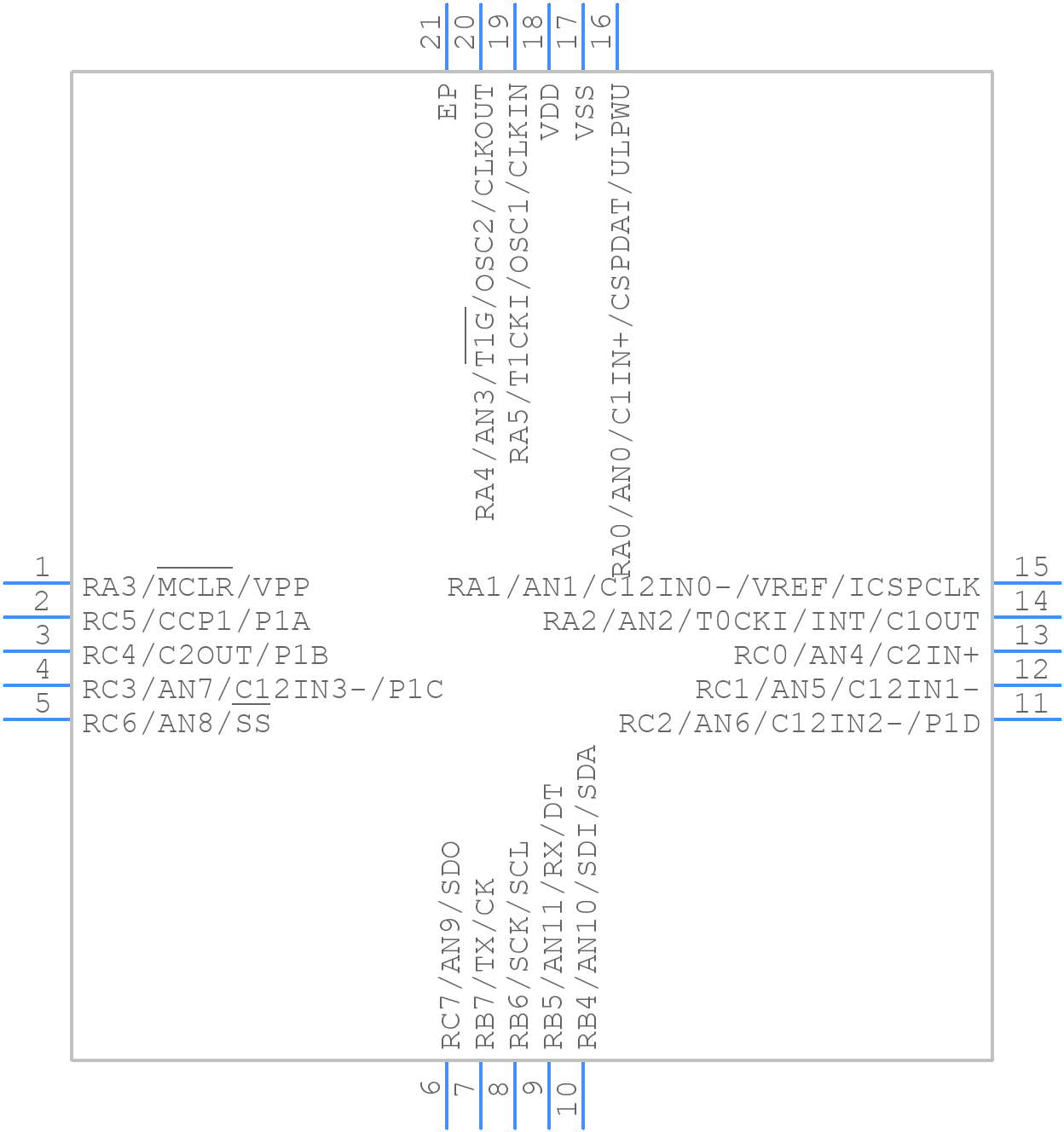 PIC16F690T-I/ML - Microchip - PCB symbol
