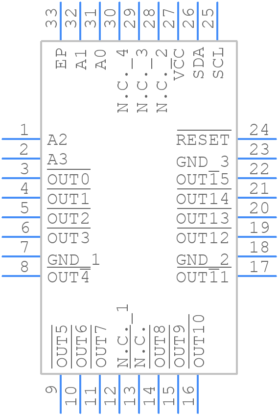 TLC59116FIRHBR - Texas Instruments - PCB symbol