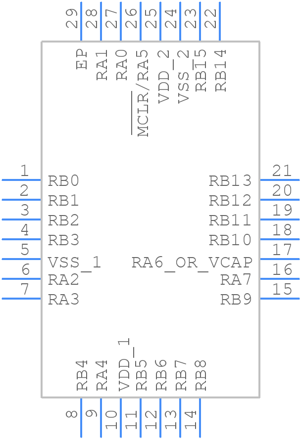 PIC24F32KA302-I/ML - Microchip - PCB symbol