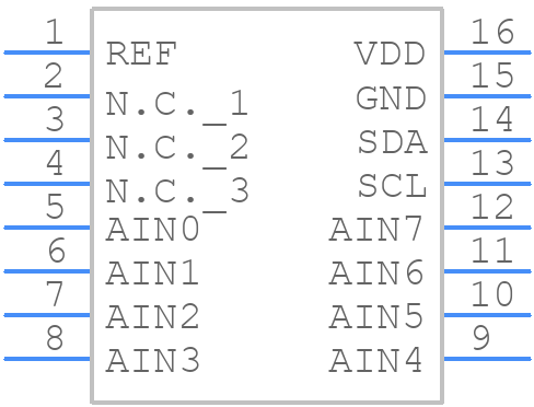 MAX11608EEE+T - Analog Devices - PCB symbol
