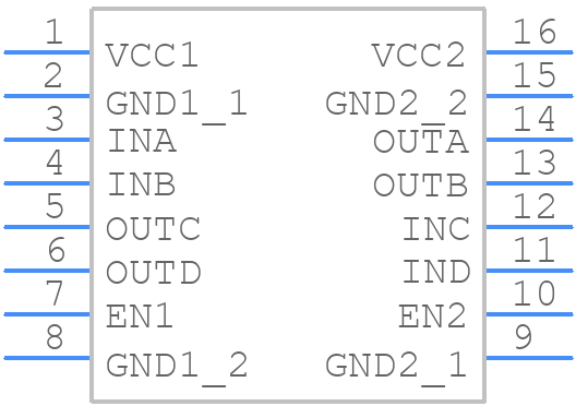 ISO7342FCDWR - Texas Instruments - PCB symbol