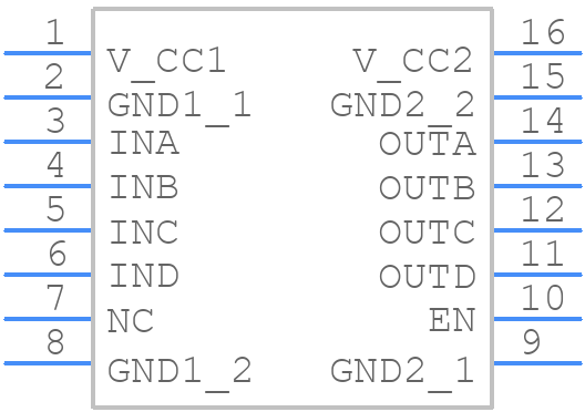 ISO7640FMDWR - Texas Instruments - PCB symbol