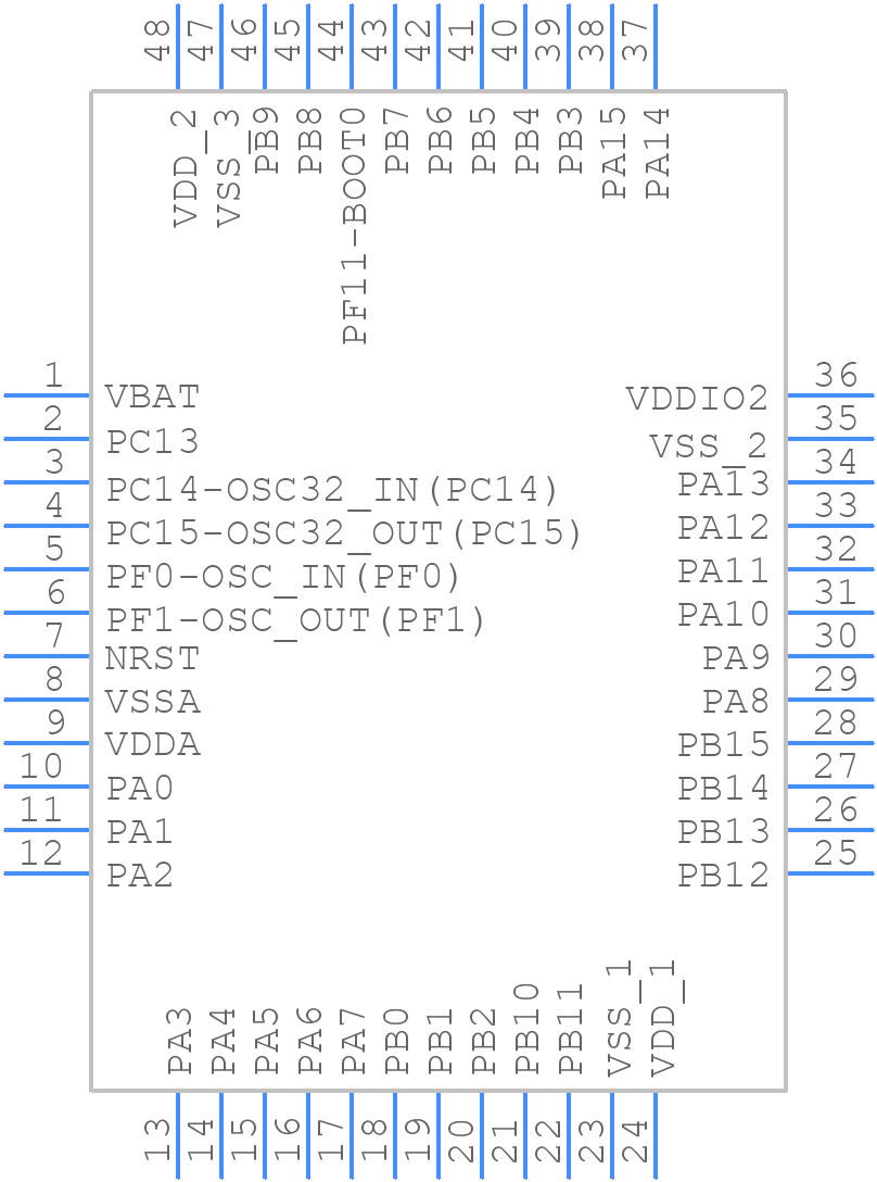 STM32F091CBT6 - STMicroelectronics - PCB symbol