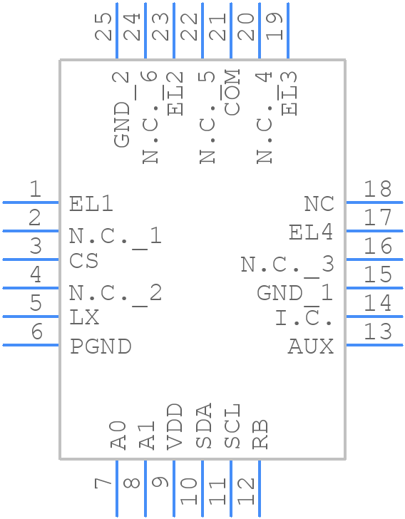MAX14521EETG+ - Analog Devices - PCB symbol