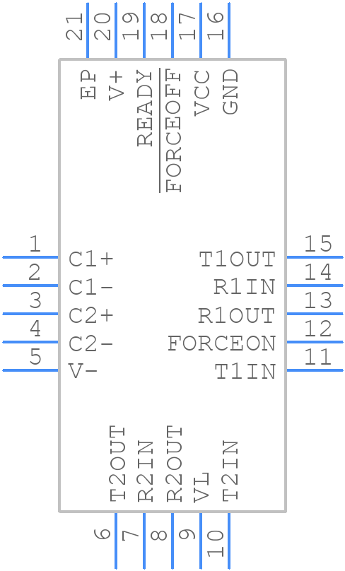 MAX13235EETP+ - Analog Devices - PCB symbol