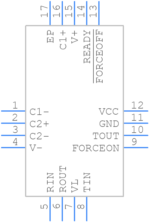 MAX13236EETE+ - Analog Devices - PCB symbol