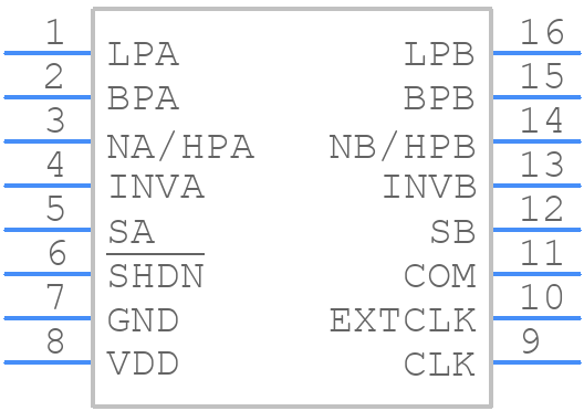 MAX7490EEE - Analog Devices - PCB symbol
