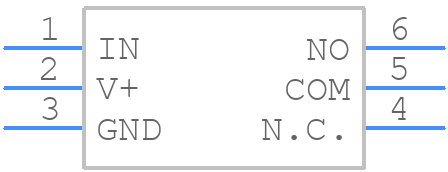 MAX4599EXT+T - Analog Devices - PCB symbol