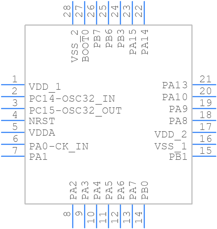 STM32L031G6U6 - STMicroelectronics - PCB symbol