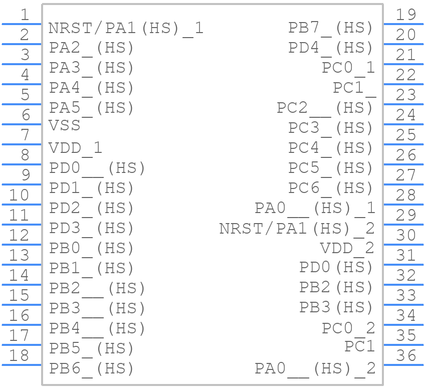 STM8L101G2U6 - STMicroelectronics - PCB symbol